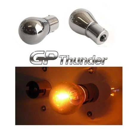 GP-THUNDER GP-Thunder GP-1156-CA Chrome Silver Amber Light Bulb Straight Pin GP-1156-CA